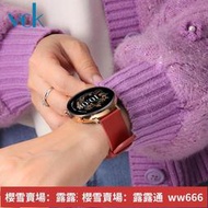 適用華為GT2GT3表帶女款watch智能雅致原裝紅色真皮手表配件20mm