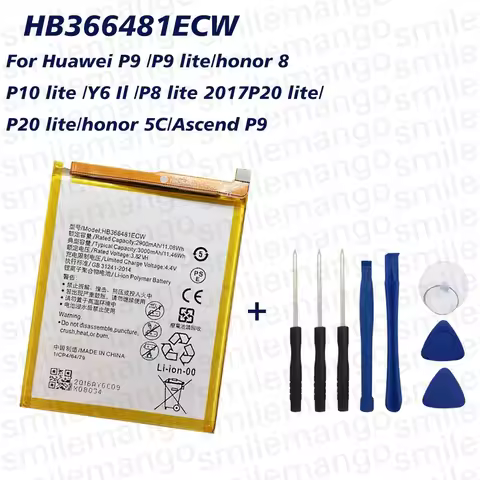 HB366481ECW Replacement Battery For Huawei P9 Lite Honor 8 P10 Lite P8 Lite 2017 P20 Lite Y6 II Hono