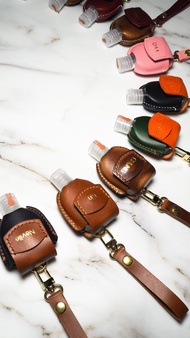 意大利植鞣牛皮革搓手液掛套