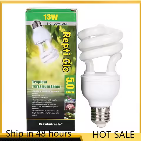 5.0 10.0 UVB 13W 220V Reptile Light Bulb UV Lamp Amphibian Vivarium Tortoise Turtle Snake Pet Energy