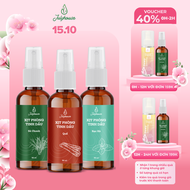 Combo 3 bình xịt phòng tinh dầu và khử mùi Sả chanh Bạc Hà và Quế 50ml/chai JULYHOUSE