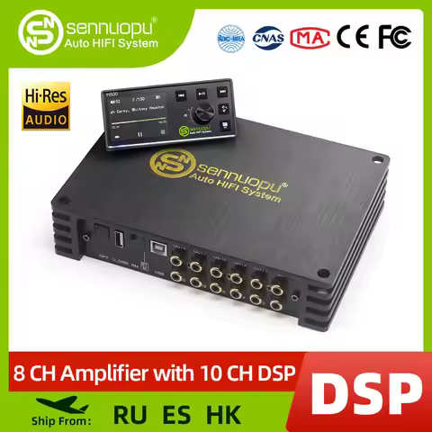 Sennuopu DS-M10 PLUS Car Audio 8 CH Amplifier with 10 CH DSP Processor Bluetooth Amp Equalizer Ampli