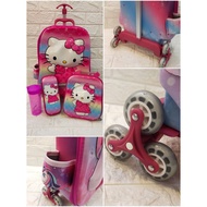 4 In 1 Imported Children's School Trolley Bag / Trolley Bag for Boys and Girls with 3 Wheels with Ch