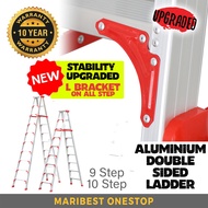 9 / 10 Step Heavy Duty Ladderman Aluminium Double Sided Ladder Multi Purpose Ladder Tangga Lipat Alu