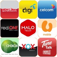 TOPUP RELOAD TELCO (ALL TELCO) - MAXIS HOTLINK CELCOM DIGI UMOBILE ONEXOX XOX REDONE TUNETALK YES RM