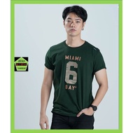 Miami bay Men's Round Neck Shirt Number 6 Model Dark Green