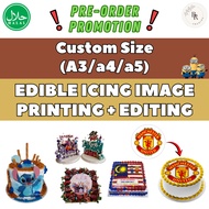[PREORDER] (A3/A4/A5) Custom Edible Icing Image Printing + Edit [Halal] Icing Image for cake