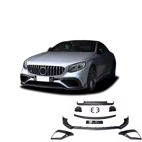 Update Bra-bs Style Dry Carbon Auto Body Kits For Mercedes Benz S Class C217 S63AMG 2-door Front Lip