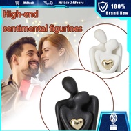 Romantic Couple Statue Cuddling Ceramic Sculpture Home Decor Aesthetic Ornament