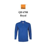 Oren Sport QD6708 Royal NTMY.os CoolFit Quick Dry Long Sleeve Polo Polyester Microfiber Eyelet Colla