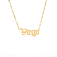 Miles8 12 Zodiac Sign Letter Constellations Necklace For Women Men Virgo Leo Libra Scorpio Sagittari