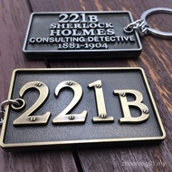 English Drama Sherlock Holmes 221B Baker Street Keychain Pendant 9ZCO