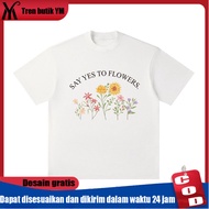 YM T-shirt Men's Oversized White Short Sleeve Cool Premium Street Style Adult Distro Round Neck C124