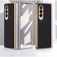 Gkk Case Original For Samsung Z Fold 3 Tempered Glass Leather Case Samsung Galaxy Z Fold 3 5G