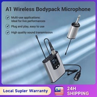 Gochanmi UHF Wireless Microphone Metal Portable Headset Lavalier Mic with Chargerable Bodypack Trans