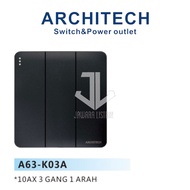 ARCHITECH SWITCH CONTENTS 3 3 GANG 1 WAY INFINITY BK A63-K03A BLACK
