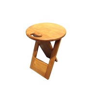 【吉迪市100%全柚木家具】PP050 柚木圓形折疊椅 簡約 置物架