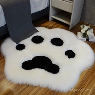 Coffee Table Mat Shape Red Furry Cat Claw Mat Room Plush Carpet Cartoon Bedside Carpet Furry Childre