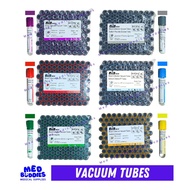 Blood Collection Vacutainer Tubes | Top EDTA, Plain, Heparin, Glucose, Citrate, Gel Tube | 1 Tray
