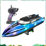 RC Boat for Kids with LED Lights, 2.4Ghz Remote Control Racing Boats for Ages 8-12,Toy Water Boat fo