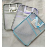 Document Bag L Document Bag L / HB-BT A4 Mesh Tote Bag Transparent Pastel A4 Zippered Mesh Document 