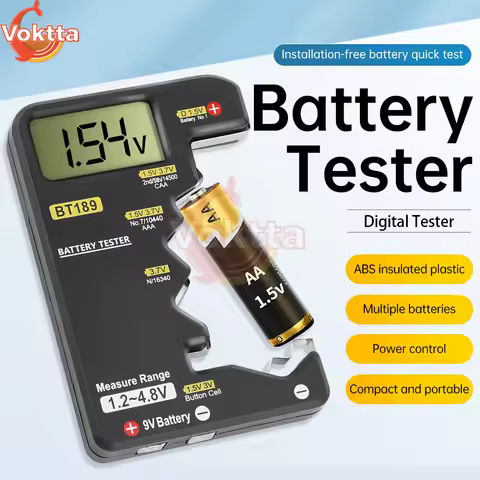 LCD Display Battery Tester Mini Power Bank Detector Tool Universal Battery Checker for AA AAA 9V 1.5