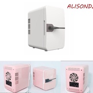 ALISONDZ Car Refrigerator, Portable Convenient Makeup Fridge Cooler, Stylish Lightweight Single Door USB Charging 4L Mini Fridge Dual Use