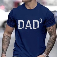 DAD 3 T Shirts for Men Blue Dad T-shirts Dad of 1 Cotton xs-3xl