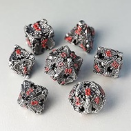 Metal DND Dice Set 7 Hollow 3D Angel DND Dice Hollow Polyhedron Dice D20 D12 D10 D% D8 D6 D4 for Dun