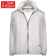 Uniqlo เสื้อกันยูวี UPF50 เสื้อกันแดดชายบางระบายอากาศได้ เสื้อกันแดด เสื้อแขนยาวมีหมวก เสื้อกันUV ระ