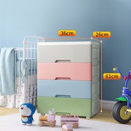 3/4/5/6/7 Tier Macarons Plastic Drawer Cabinet Almari Baju Organizer Storage With Lock Clothes Stora