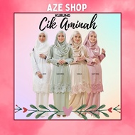 Hasnuri Premium Baju Kurung Cik Aminah - Vanilla/Dusty Rose/White/Sage Green