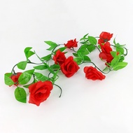 Azgalery PBP98 / Tanaman Hias Juntai Rambat Bunga Mawar Daun Artificial Rose Flower Plastik Ornamen 