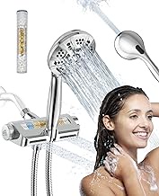 JDO Dual Shower Head with Handheld, 2023 NEWEST 4-in-1 High Pressure Shower Head with Filter, SPA System, Massage Spray, Built in Power Wash, 7 Functions Rain Showerhead Combo with 79" Hose (Chrome)
