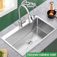Singki Dapur Nano Sinki 304 Stainless Steel Handmade Single Bowl Kitchen Sink Basin Sinki Dapur