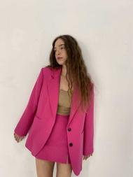 PARMA AFTERNOON - Valentines Single-Breasted Blazer - เบเซอร์สีชมพูบานเย็น