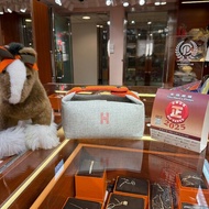 ✨持有香港正品正貨標籤(只做全新)✨ Hermes Bride-A-Brac Case Small Model 飯包PM 灰色橙色帶