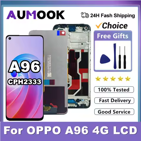 6.59" Screen For Oppo A96 4G LCD Display Touch Screen Digitizer Assblemy With Frame For Oppo A96 CPH