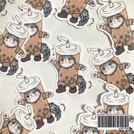 (5pcs) Boba Cat - Journalling Glossy Sticker Flakes
