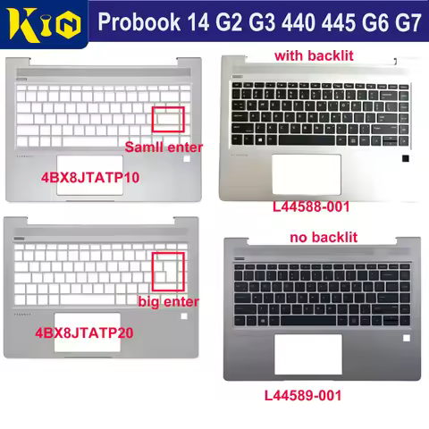 L44589-001 L44588-001 New for Probook 14 G2 G3 ZHAN 66 440 G6 440 G7 445 G6 445 G7 Palmrest Top Case