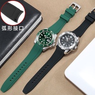 2024 Curved Rubber Watch Strap Substitutes Seiko Citizen Rolex Green Submariner Omega Seamaster Casio Strap