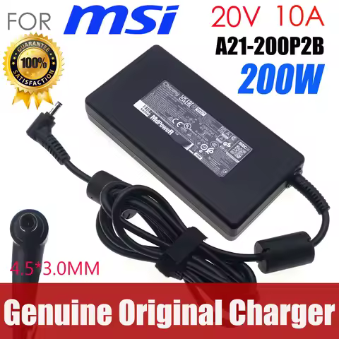 For MSI Katana 15 B13VEK B13VGK B12VEK B12VFK B12VGK Laptop Power Supply 200W 20V 10A 4.5*3.0mm Char