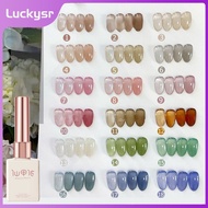 Xianjiayi 15ml Square Bottle Raw Coconut Tea Jelly 30 Colors Four Seasons Popular Color Semi-transparent Nail Polish Gel Morandi Naked Color Phototherapy Adhesive
