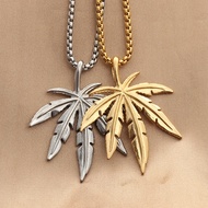 Jewelry Titanium Steel Maple Leaf Pendant Punk Retro Trendy Male Stainless Steel Maple Leaf Leaf Pen