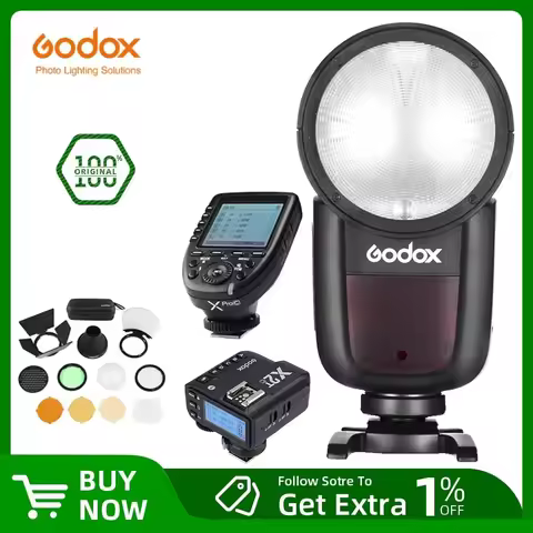 Godox V1 V1C V1N V1S V1F V1O TTL HSS 1/8000s Speedlite Flash with Xpro Trigger for Canon Nikon Sony 