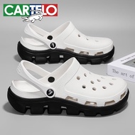 K-J Cartelo Crocodile（CARTELO）Hole Shoes Sandals Men's Summer Outdoor Beach Shoes Wear-Resistant Thick Bottom Toe Cap Ev