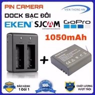 Combo Pin 1050 mAh + Dock Sạc Đôi Cho Mọi Camera Hành Trình Eken H9r SJCAM 4000 Amkov Camera 4k