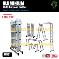 Aluminium Multi Purpose Ladder 12 &amp; 16 FEET Foldable Ladder 4x3,4x4 Scaffold Ladder Heavy Duty Step