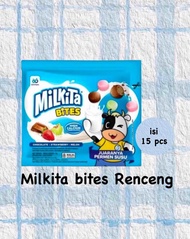 permen susu milkita bites - permen milkita bite renceng isi 15 - permen kunyah rasa susu