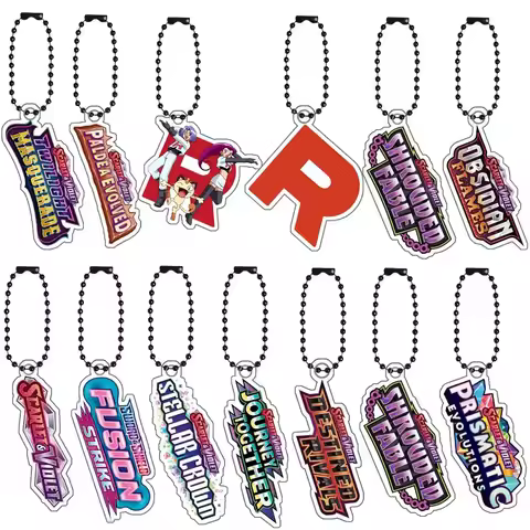 Anime Pokemon Ptcg French Version Card Series 151 Sv11 Logo Acrylic Keychain Diy Homemade Key Chain 